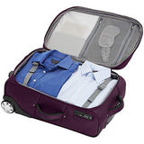 AmazonBasics Premium Upright Expandable Softside Suitcase with TSA Lock - 22 Inch, Purple