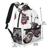 Casual Backpack,Chopper Customized Motorcycle With Club,Business Daypack Schoolbag For Men Women Teen