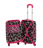 Rockland 3 Piece Safari Polycarbonate Abs Upright Set, Pinkgiraffe, One Size
