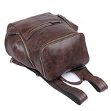 Clean Vintage Men'S Leather Backpack Daypack Hiking Travel Leather Bag
