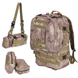 GHP 600D Oxford 420D Nylon 1640g Python Grain Backpack w 3 Detachable Molle Pouches