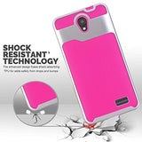 AutumnFall 2-Piece Hard Soft Rubber Impact Armor Case Back Hybrid Cover for ZTE Avid Plus Z828