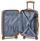 Dejuno Legion 3-pc Hardside Spinner TSA Lock Luggage Set-Silver