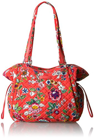 Vera Bradley Iconic Glenna Satchel-Signature, coral floral