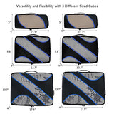 6 Set Packing Cubes,3 Various Sizes Travel Luggage Packing Organizers Black