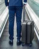 NINETYGO Carry on Luggage 22x14x9 with Spinner Wheels, Hardside Carry on Suitcase with Front Pocket Lock Cover, Super Convenient & Lightweight for Business Travel (20")