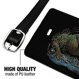 Aztec Alligator Gator Rectangle Leather Luggage Card Suitcase Carry-On ID Tag
