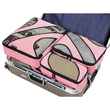 6 Set Packing Cubes,3 Various Sizes Travel Luggage Packing Organizers (Pink)