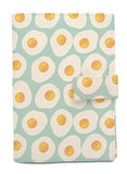 Fried Eggs Pattern Beige Print Canvas Vintage Passport Holder Cover Case Was_11