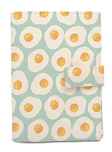 Fried Eggs Pattern Beige Print Canvas Vintage Passport Holder Cover Case Was_11