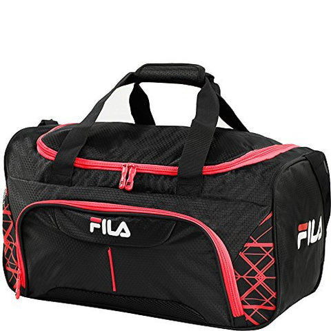 Fila Fastpace Small Sports Duffel Bag Gym, Black/Red One Size