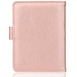 GDTK Leather Passport Holder Cover Case RFID Blocking Travel Wallet (Rose Gold)