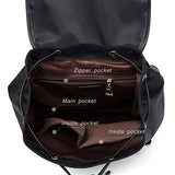 Bostanten Waterproof Backpack Purse Laptop Travel Backpacks School Nylon Bag For Women Black