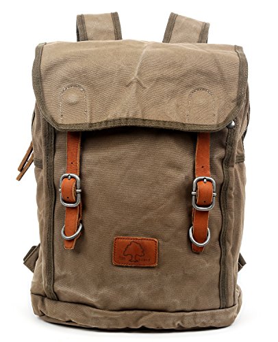 The Same Direction Forest Backpack Military Inspired Canvas And Leather Bag