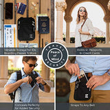 Zero Grid Neck Wallet w/RFID Blocking- Concealed Travel Pouch & Passport Holder (Midnight)