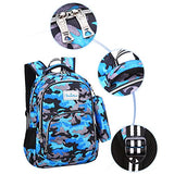 ABage Casual Backpack Set Water Resistant Hiking Travel Daypack Bookbag with Pencil Case, Blue