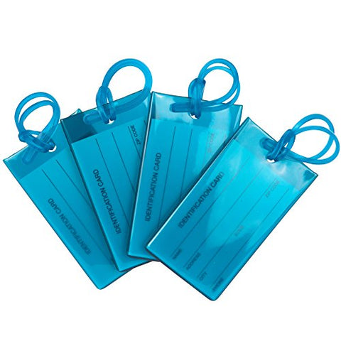 4 Pack Travelmore Luggage Tags For Suitcases, Flexible Silicone Travel Id Identification Labels Set