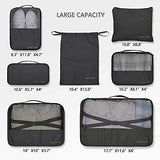 Packing Cubes 7 pcs Backpack Organizers Set for Carry on Travel Bag Luggage Cube (New Black 7)