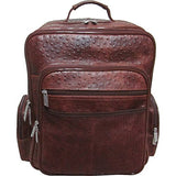 AmeriLeather CEO Leather Backpack (Brown Ostrich Print)