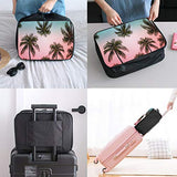 Travel Lightweight Waterproof Foldable Storage Carry Luggage Duffle Tote Bag - Palm Tree Red