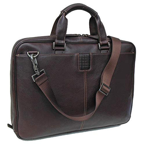 Boconi Men's Tyler Tumbled Zipster in Coffee Leather w/ Khaki (211-2207)