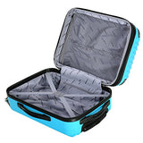 GHP 15.2"x10.4"x22.4" Blue Scratch-resistant Lightweight & Durable Trolley Suitcase
