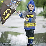 DC Comics Boys' Little Batman Character Slicker and Umbrella Rainwear Set, Gray, Age 4-5