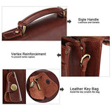 Banuce Full Grain Italian Leather Briefcase for Men Business Lock Attache Case 14 inch Laptop