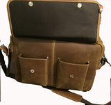 Devil Hunter 18 Inch Vintage Buffalo Leather Messenger Satchel Laptop Briefcase Men'S Bag Crazy