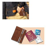 Banuce Real Leather Passport Holder for Men Travel Wallet Cover with Elastic Strap