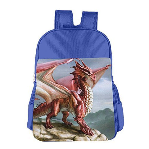 Gibberkids Kids Fantasy Dragon School Bags Bookbag Boys/Girls For 4-15 Years Old RoyalBlue