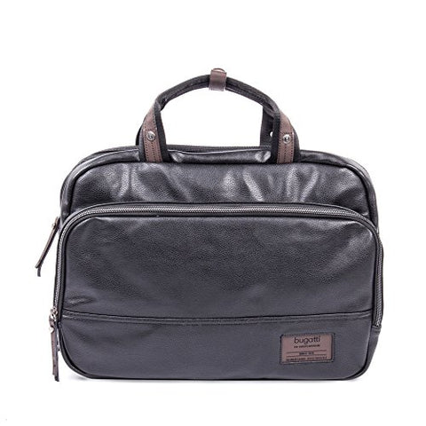 Bugatti Moto-D Slim Briefcase, Vegan Leather, Black