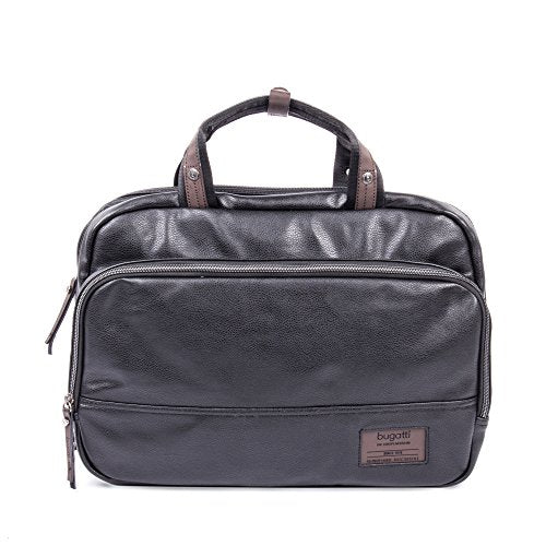 Bugatti Moto-D Slim Briefcase, Vegan Leather, Black