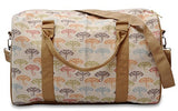 Pattern With Doodle Elephants Printed Canvas Duffle Luggage Travel Bag Was_42