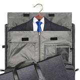 Convertible Garment Bag with Shoulder Strap, Modoker Carry on Garment Duffel Bag for Men Women - 2 in 1 Hanging Suitcase Suit Travel Bags (Black)