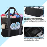 LISM Beach Bag Mesh Beach Bag Waterproof Extra Large Sandproof Tote Bag Kids Toy Bag with Pockets and Zipper Lightweight Picnic Tote Travel Bags