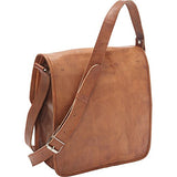Genuine Leather Light Brown Cross Body Messenger Bag