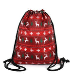 Violet Mist Print Drawstring Bag Tote Gym Sack Cosmetic Bag Backpack (Red Elk)