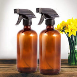 Amber Glass Spray Bottles (2 Pack, 16 oz) - Bonus: 8 Chalk Labels + Pen - Empty Refillable Bottle