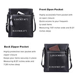 Banuce Black Real Leather Messenger Bag for Men Crossbody 9.7" iPad Shoulder Business Bag