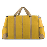 Lencca Canvas Travel Luggage Bag Shoulder Bag With Laptop Tablet Compartment (Mustard Yellow / Cool