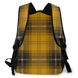 Multifunctional Casual Backpack,Yellow Scottish Tartan Plaid Pattern,Adult Teens College Double Shoulder Pack Travel Sports Bag Computer Notebooks