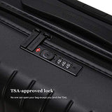 GoPenguin Luggage, Carry On Luggage with Spinner Wheels, Hardshell Suitcase for Travel with Built in TSA Lock Black
