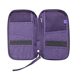 ABage Slim Credit Card Holder Zipper Document Organizer Travel Passport Case Wallets, Purple