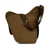 AUGUR Vintage Canvas Military Messenger Bag Sling Bags Leather Patchwork Messenger Bag (Brown)
