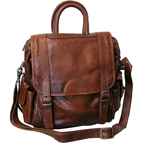 Amerileather Leather Three Way Backpack,Brown,US