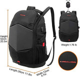 KINGSLONG Laptop Backpack 17-17.3 Inch Gaming Backpack with USB Charger Port Rain Cover