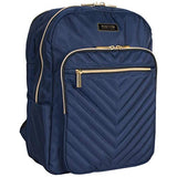 Kenneth Cole Reaction Women's Chevron Quilted Polyester Twill 15.6" Laptop Backpack, Navy One Size