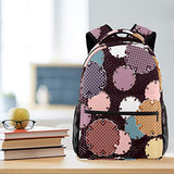 LORVIES Japanese Circle Pattern Lightweight School Classic Backpack Travel Rucksack for Girls Women Kids Teens