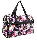 Betty Boop Large Duffel Bag, Durable Microfiber (black w/o Hook)